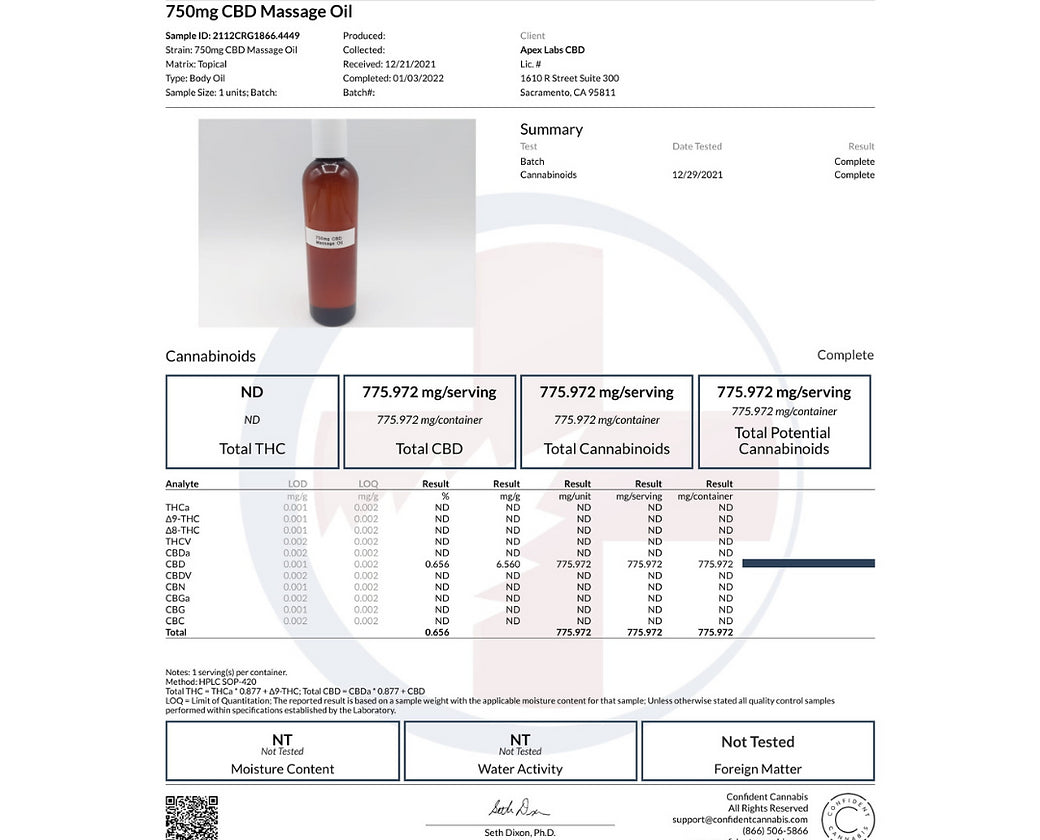 750mg CBD SOOTHE MASSAGE OIL 4 oz